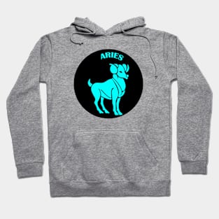 Aries Astrology Zodiac Sign - Aries  Ram Astrology Birthday Gifts Ideas - Black and Turquoise Hoodie